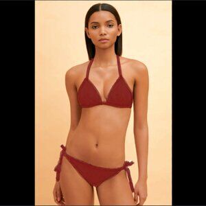 Brand New Paolita YOKO PADDED TRIANGLE BIKINI IN BORDEAUX